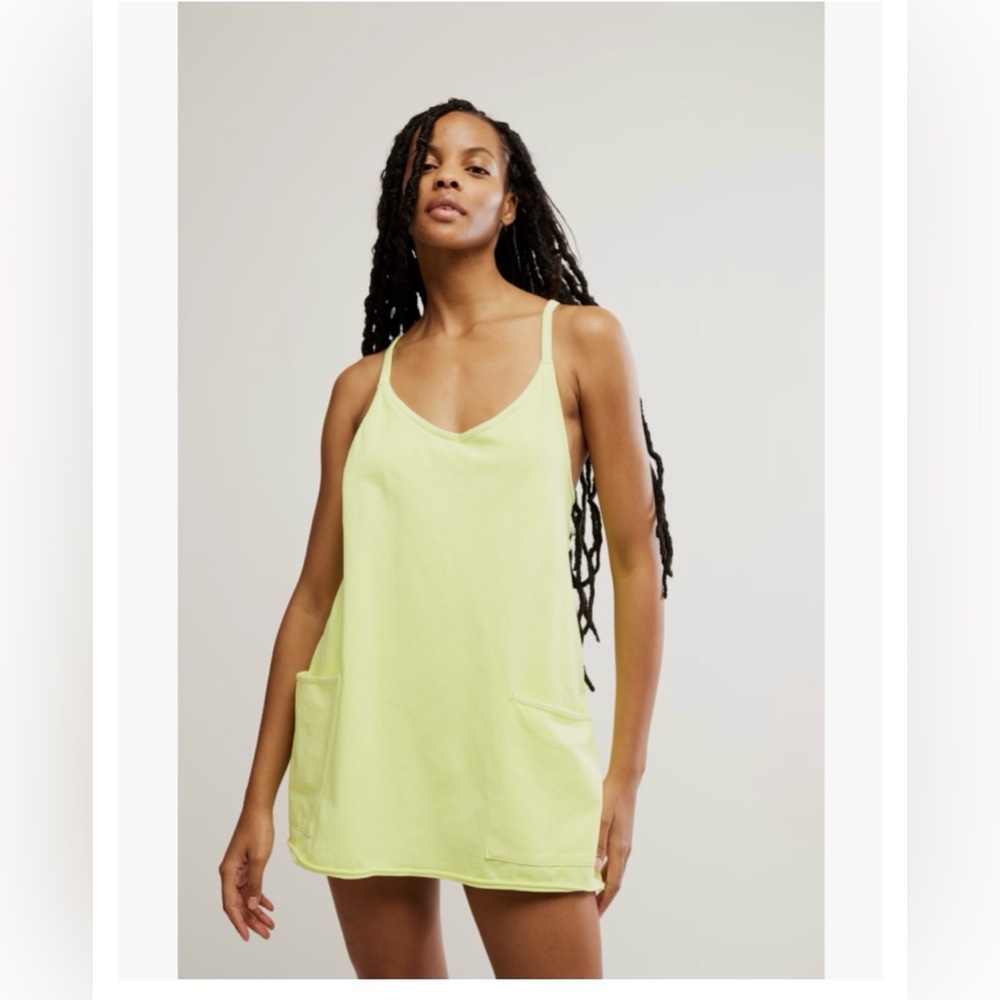 FP Movement by Free People Hot Shot Mini Dress in Sour Citrus Size Large NWOT - Picture 4 of 6